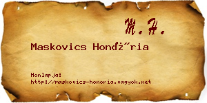 Maskovics Honória névjegykártya